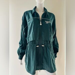 Reebok Women's Dark Green Track Jacket Windbreaker Shell Size L NWOT.